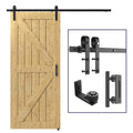 LTIYITL 6.6FT/200CM Sliding Door Hardware Heavy Duty Barn Door Sliding Kit Full Set Contains Door Handle and Floor Guide