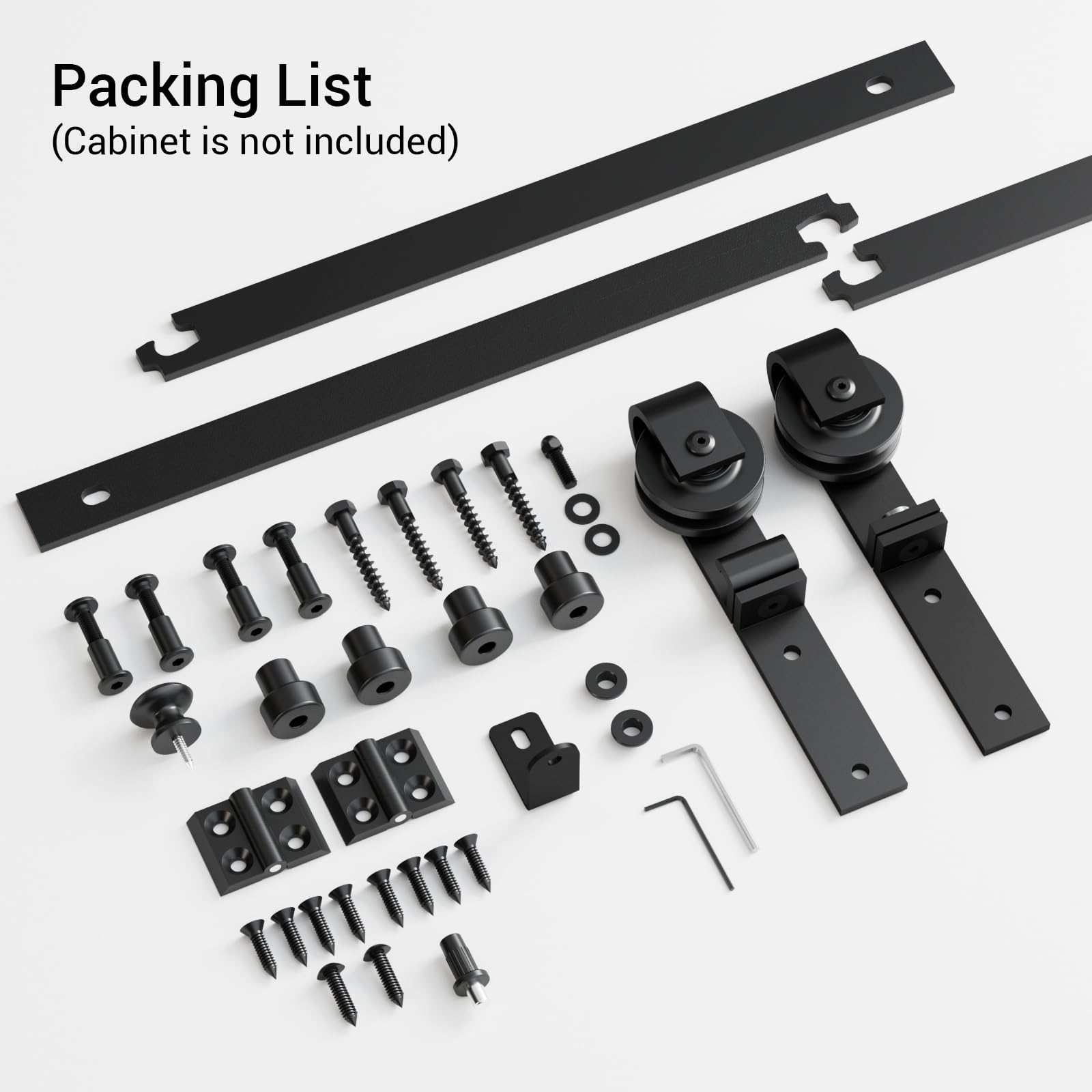 LTIYITL 91cm/3ft Schiebetürbeschlag Set Mini Falten Schiebetürsystem Komplettset Schwarz Für Max Zwei Faltbare 40cm Türpanele 76cm breites Türloch