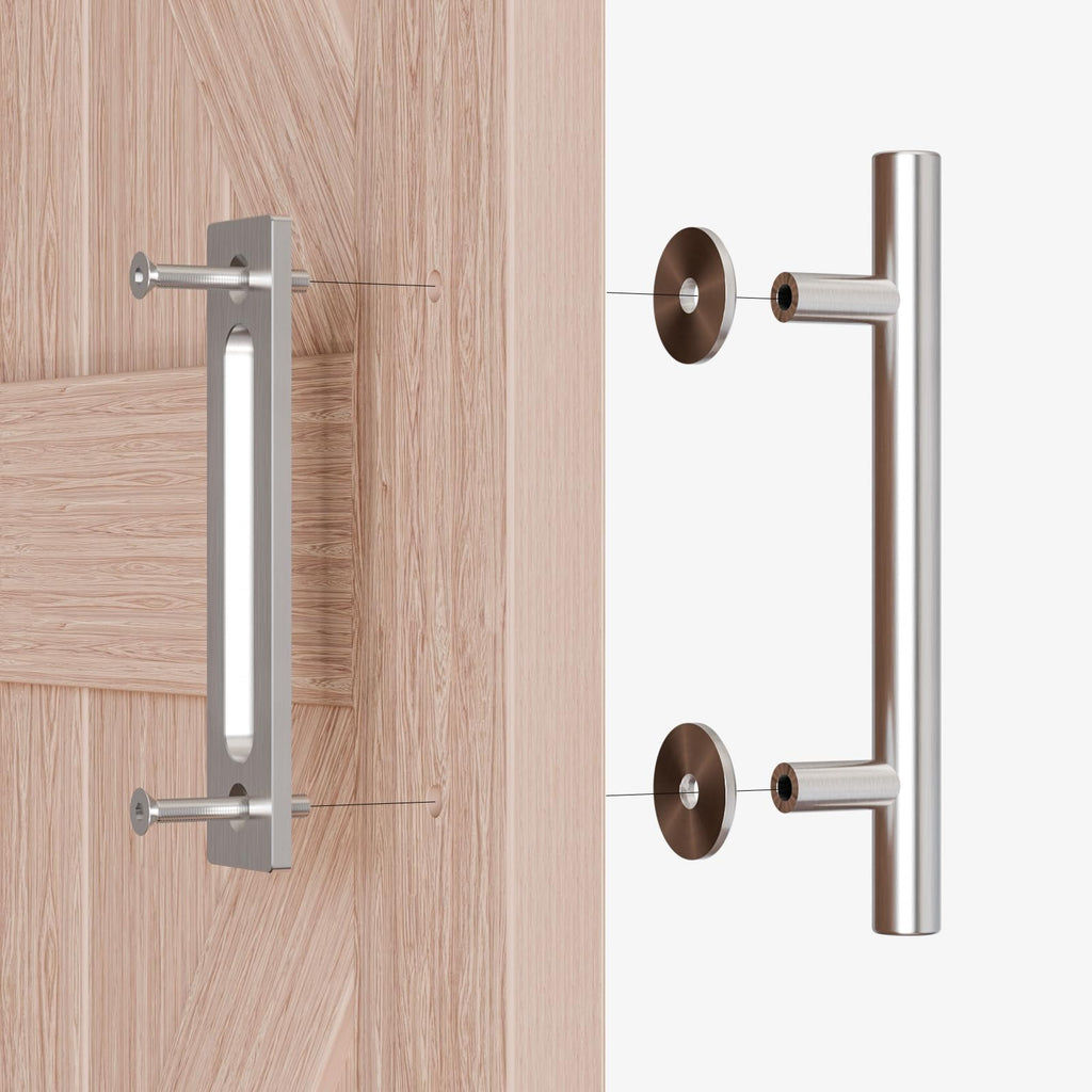 LTIYITL 24cm Stainless Steel Sliding Door Handle Barn Door Handle Silver
