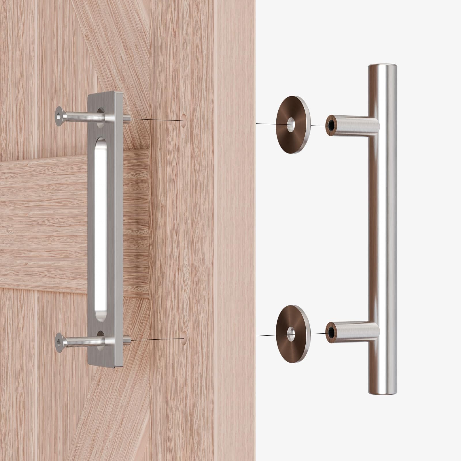 LTIYITL 24cm Stainless Steel Sliding Door Handle Barn Door Handle Silver