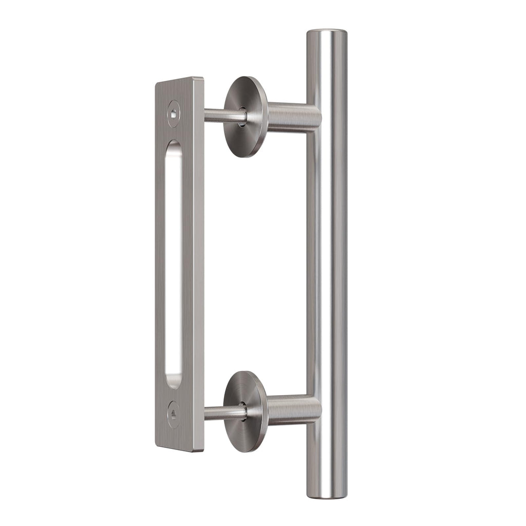 LTIYITL 30 cm Stainless Steel Sliding Door Handle Barn Door Handle Modern Silver (1 Piece)
