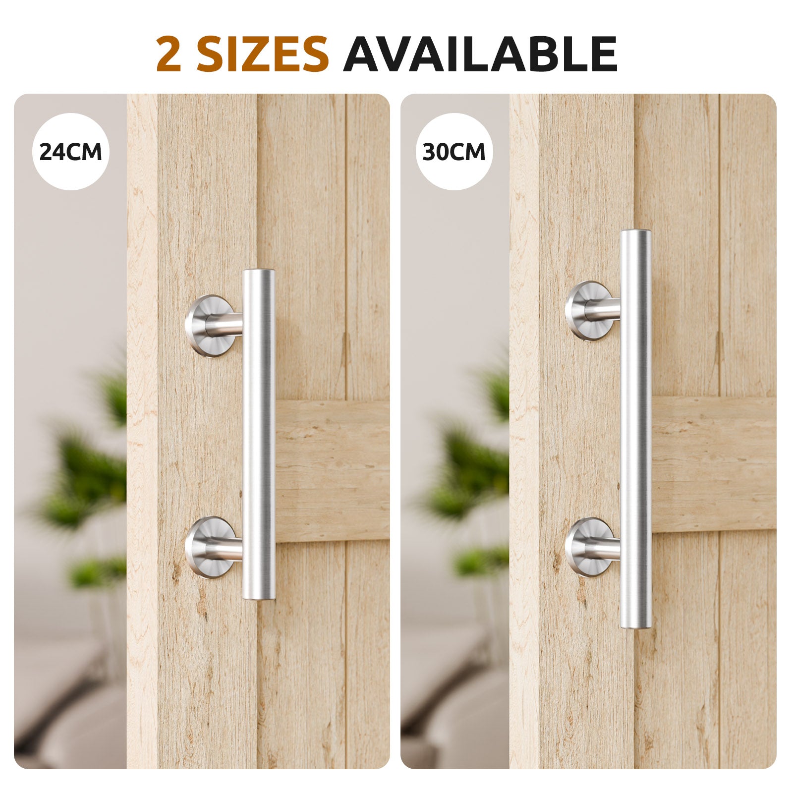 30 cm Stainless Steel Sliding Door Handle Barn Door Handle Modern Silver (1 Piece)