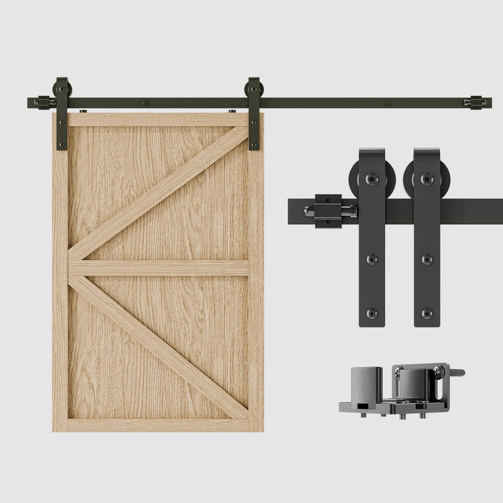 LTIYITL 76CM/2.5FT Mini Sliding Door Track Barn Door Hardware Kit for Single Door Suitable for TV Stands Wardrobe Cabinets