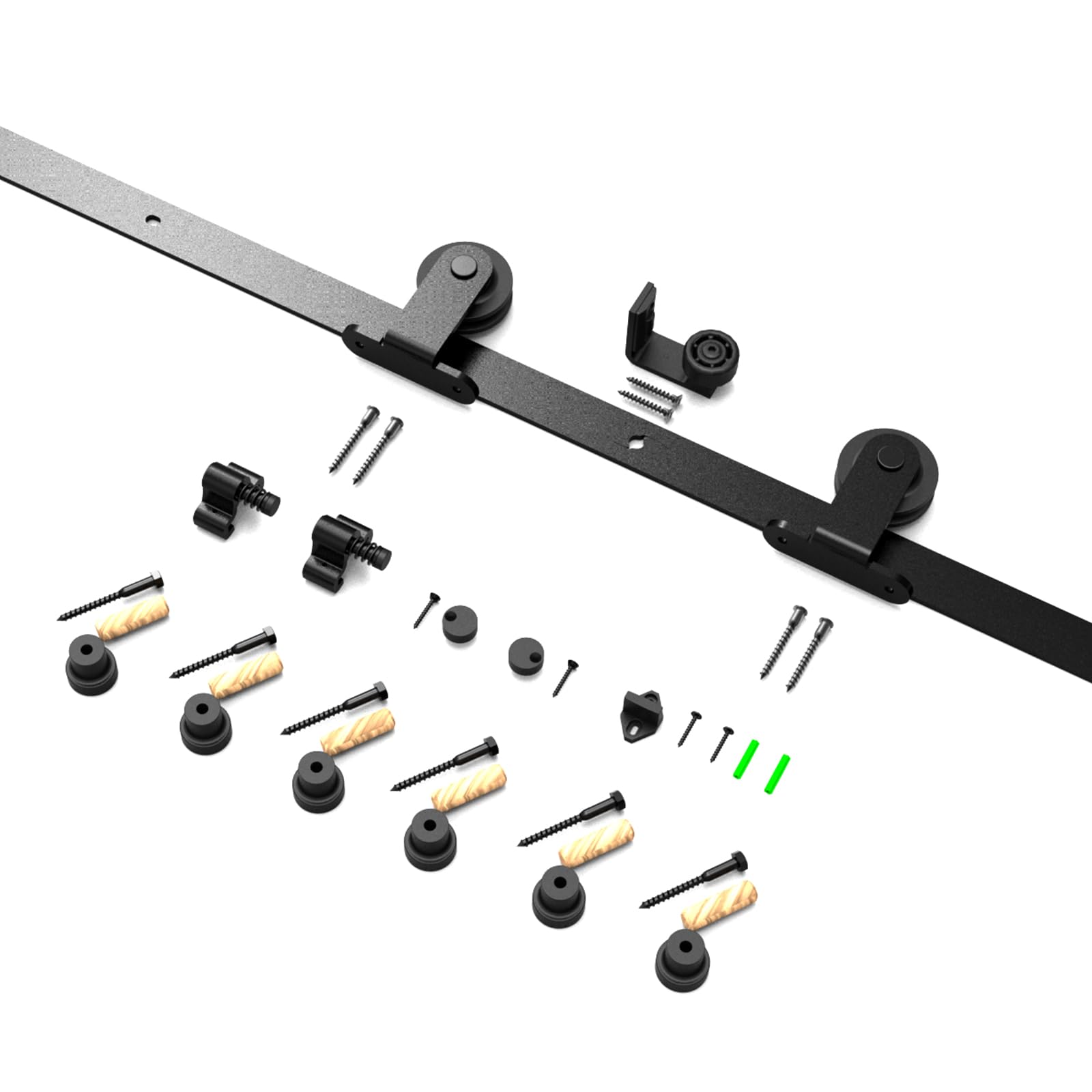 LTIYITL 173cm (5.5ft) Sliding Door Hardware Accessory Kit for Sliding Doors, Contains Adjustable Floor Guide