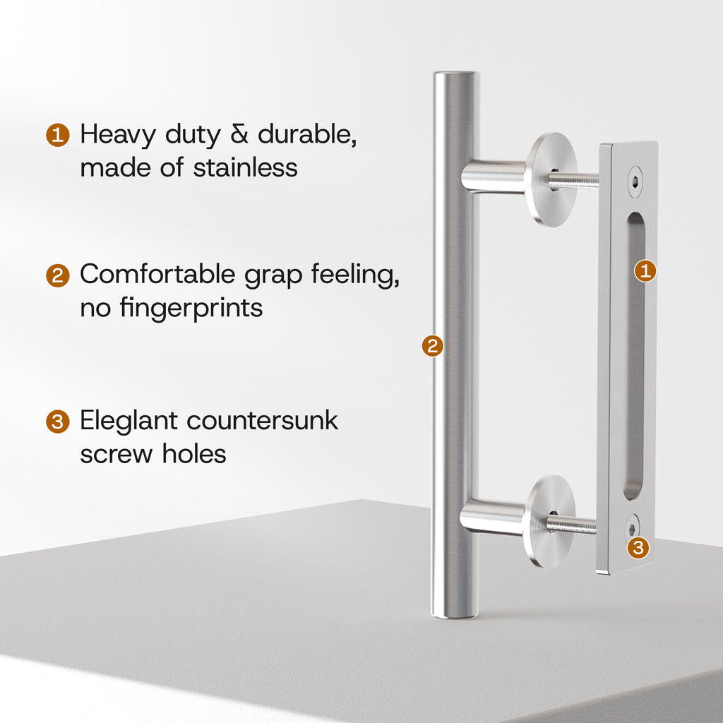 30 cm Stainless Steel Sliding Door Handle Barn Door Handle Modern Silver (1 Piece)