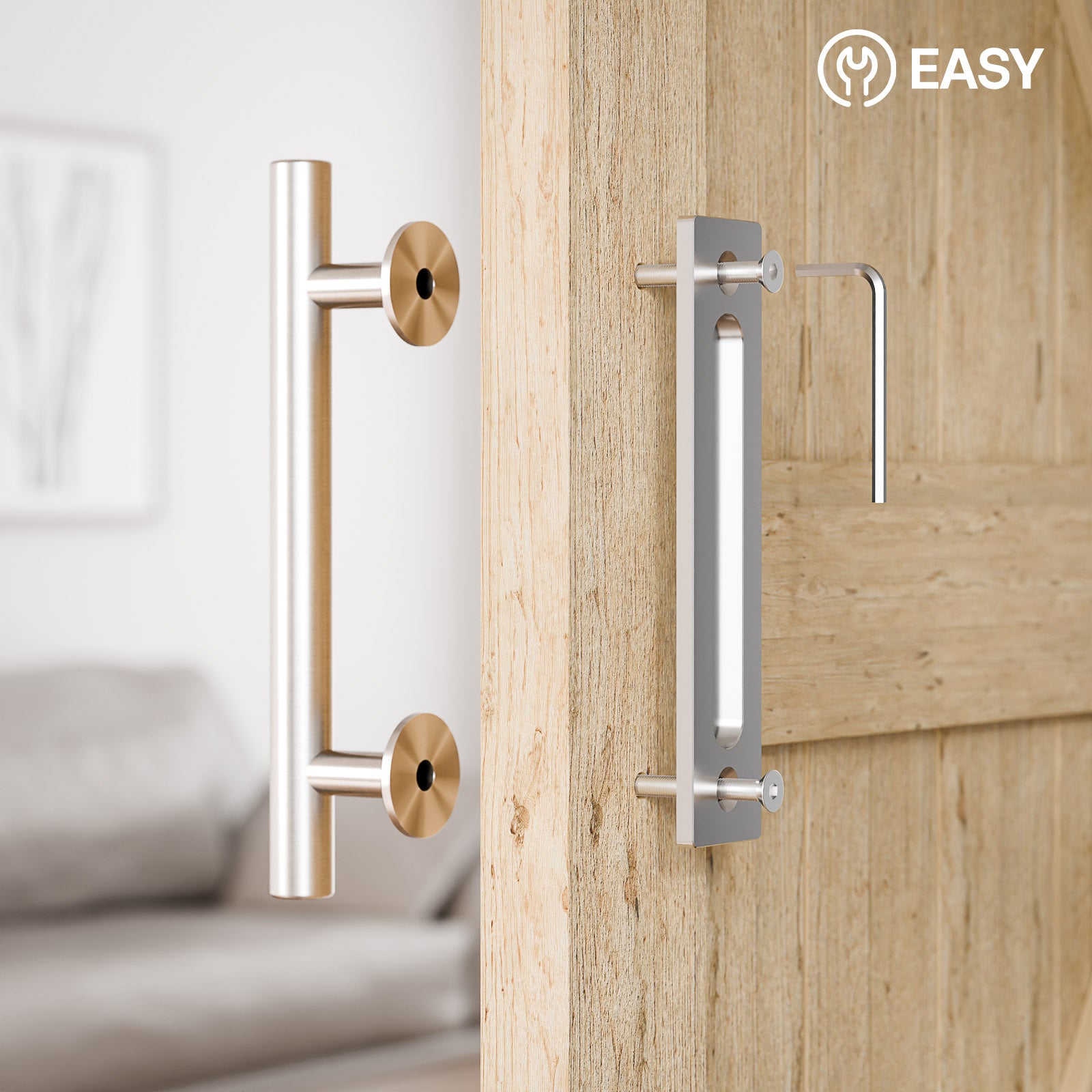 30 cm Stainless Steel Sliding Door Handle Barn Door Handle Modern Silver (1 Piece)