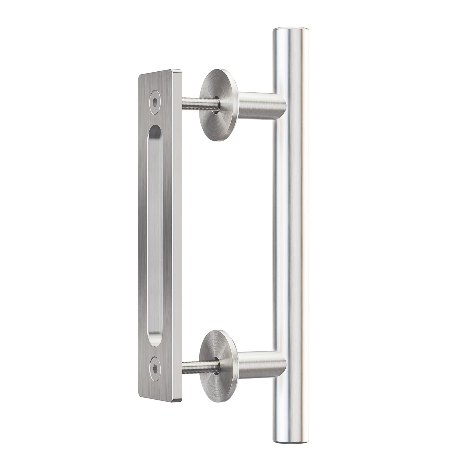 LTIYITL 30 cm Stainless Steel Sliding Door Handle Barn Door Handle Modern Silver (1 Piece)