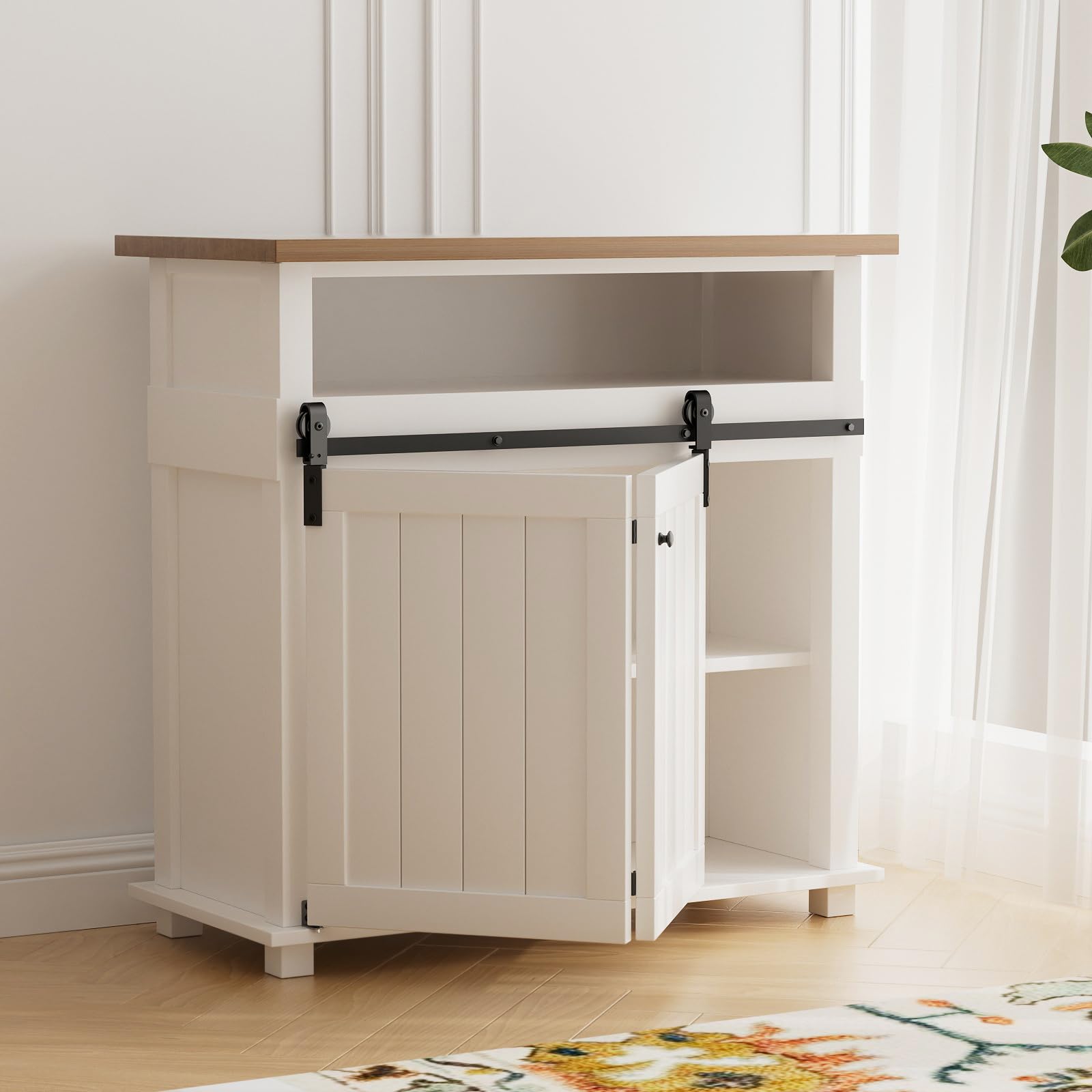 LTIYITL 120cm/4ft Schiebetürbeschlag Set Mini Falten Schiebetürsystem Komplettset Schwarz Für Max Zwei Faltbare 55cm Türpanele 106cm breites Türloch