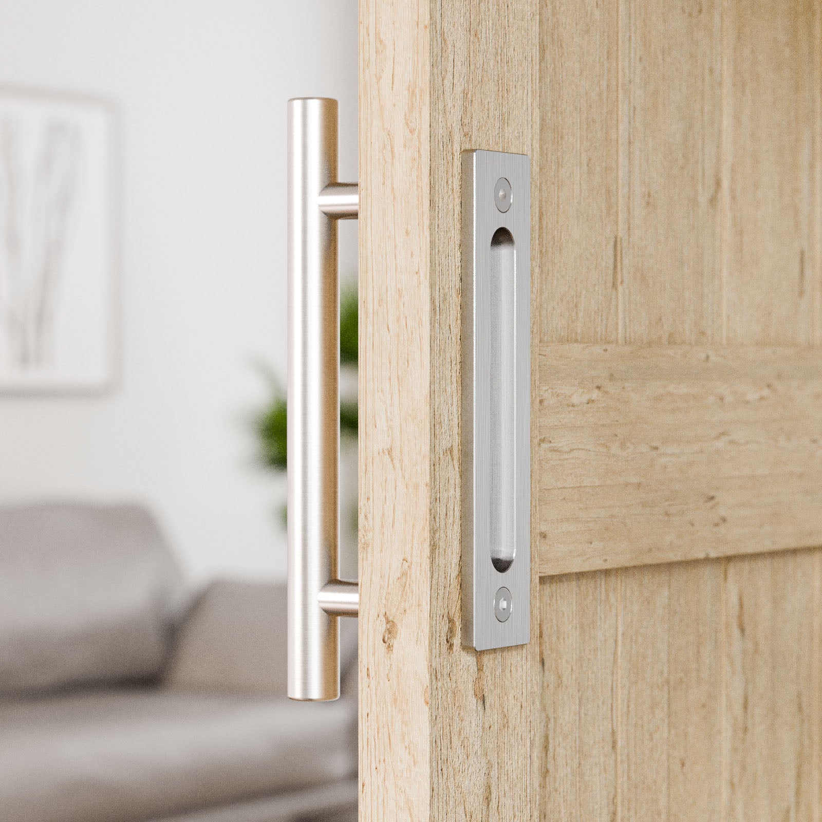 30 cm Stainless Steel Sliding Door Handle Barn Door Handle Modern Silver (1 Piece)