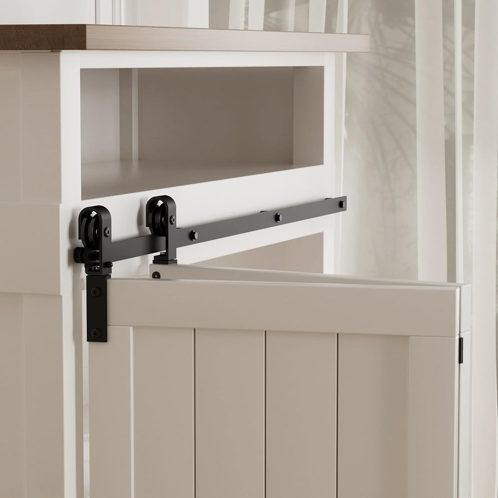 LTIYITL 120cm/4ft Schiebetürbeschlag Set Mini Falten Schiebetürsystem Komplettset Schwarz Für Max Zwei Faltbare 55cm Türpanele 106cm breites Türloch