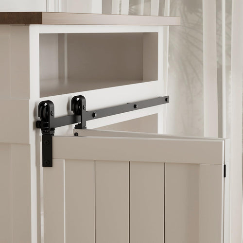 LTIYITL 120cm/4ft Schiebetürbeschlag Set Mini Falten Schiebetürsystem Komplettset Schwarz Für Max Zwei Faltbare 55cm Türpanele 106cm breites Türloch