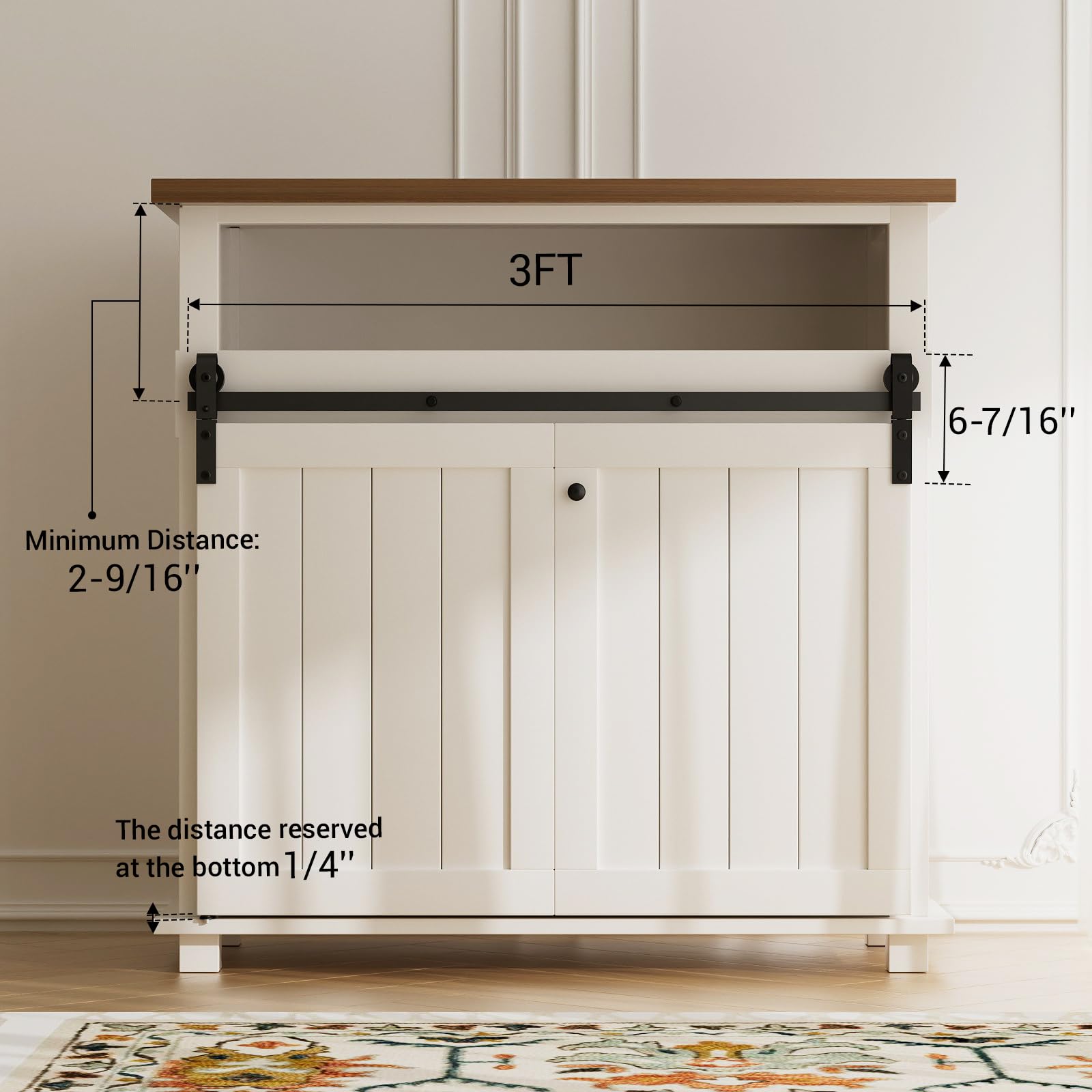 LTIYITL 91cm/3ft Schiebetürbeschlag Set Mini Falten Schiebetürsystem Komplettset Schwarz Für Max Zwei Faltbare 40cm Türpanele 76cm breites Türloch
