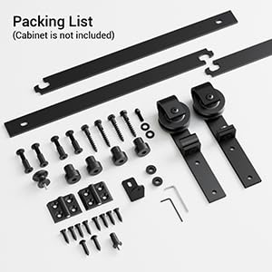 LTIYITL 120cm/4ft Schiebetürbeschlag Set Mini Falten Schiebetürsystem Komplettset Schwarz Für Max Zwei Faltbare 55cm Türpanele 106cm breites Türloch