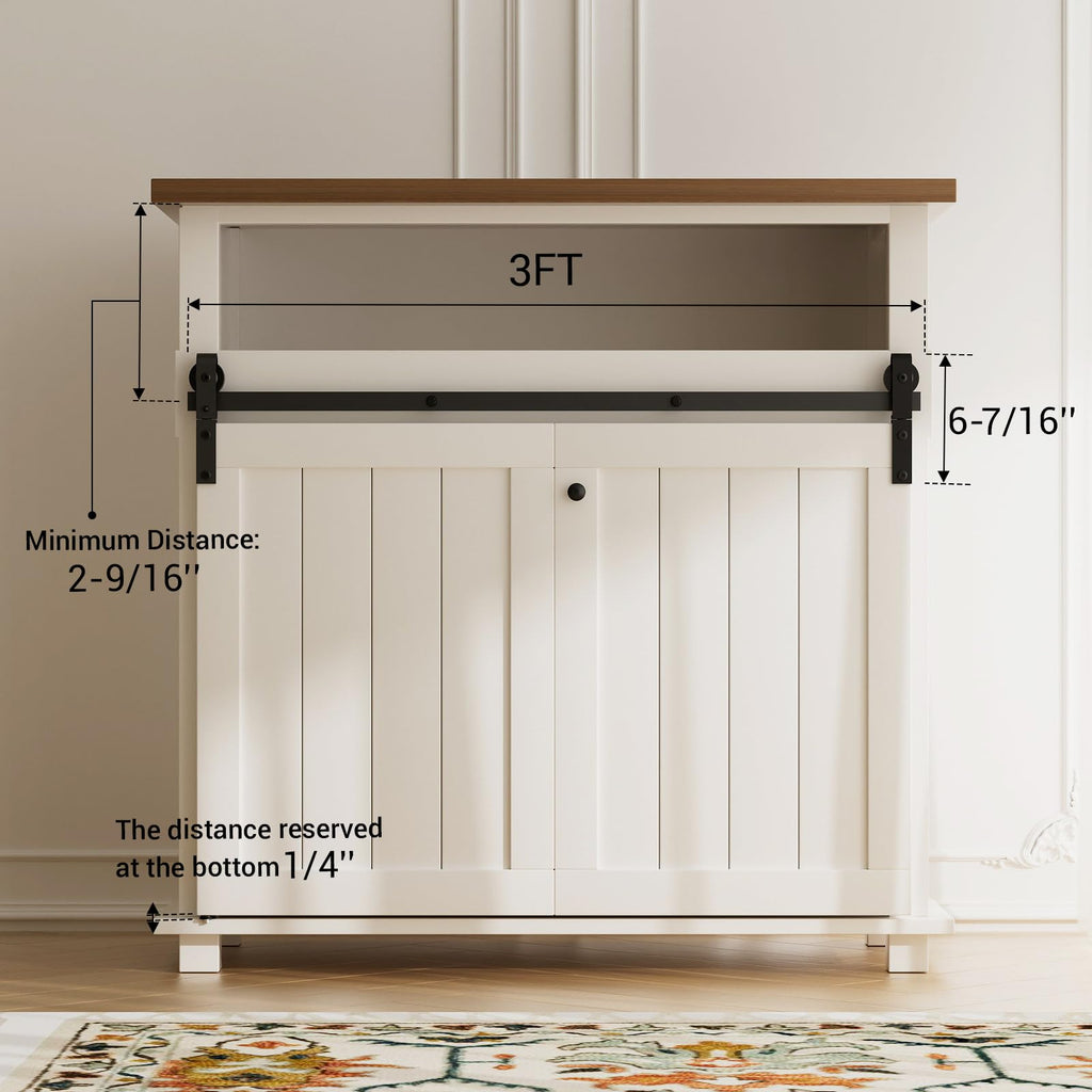 Mini Bifold Barn Door Hardware Kit 90 cm/3 ft Sliding Track for Cupboard Cupboard Fit Max Two Folding 40 cm Door Panels 76 cm Opening