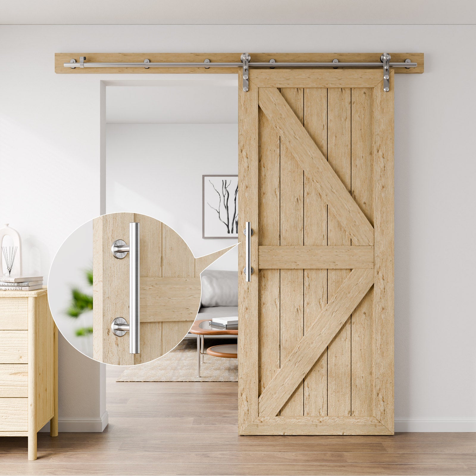 30 cm Stainless Steel Sliding Door Handle Barn Door Handle Modern Silver (1 Piece)