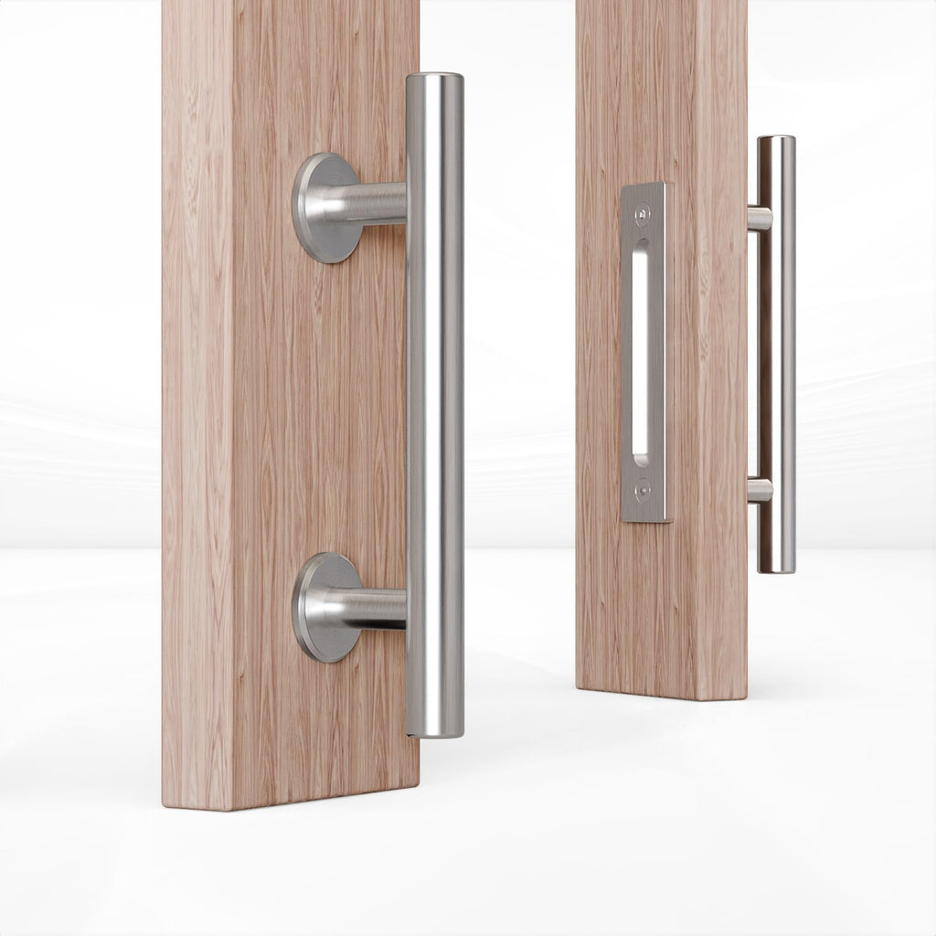 LTIYITL 24cm Stainless Steel Sliding Door Handle Barn Door Handle Silver