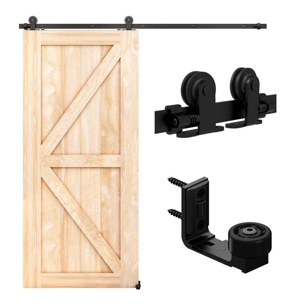LTIYITL 152CM (5FT) Sliding Door Hardware Accessories Kit For Sliding Doors, Contains Adjustable Floor Guide